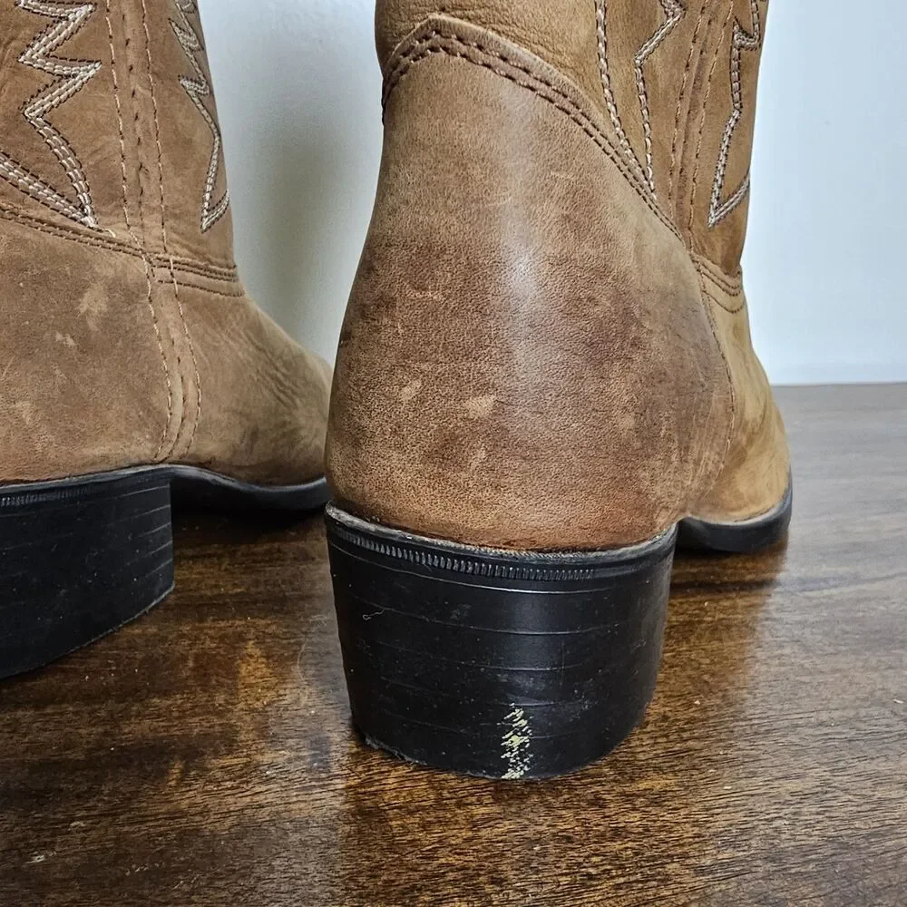 Dan Post Women’s Western Cowboy Boots Size 5 Caramel Leather Embroidered